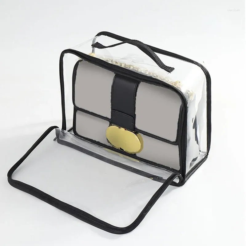 Worki do przechowywania przezroczyste odporne na kurz torby torebki organizator kurzu torebki ubrania pudełka wodoodporne z zamkiem błyskawicznym
