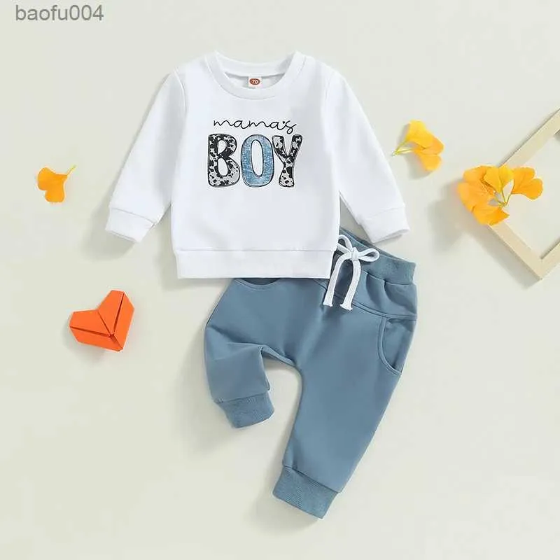 Clothing Sets Fashion Autumn Kids Boys Clothing Sets Letter Print Long Sleeve Pullovers Sweatshirts Pants Casual