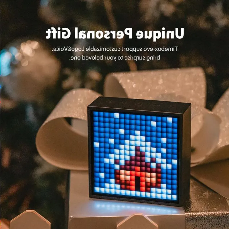 Altavoz portátil Bluetooth con envío gratuito y alarma de reloj, pantalla LED programable para creación de Pixel Art, regalo único Inxol