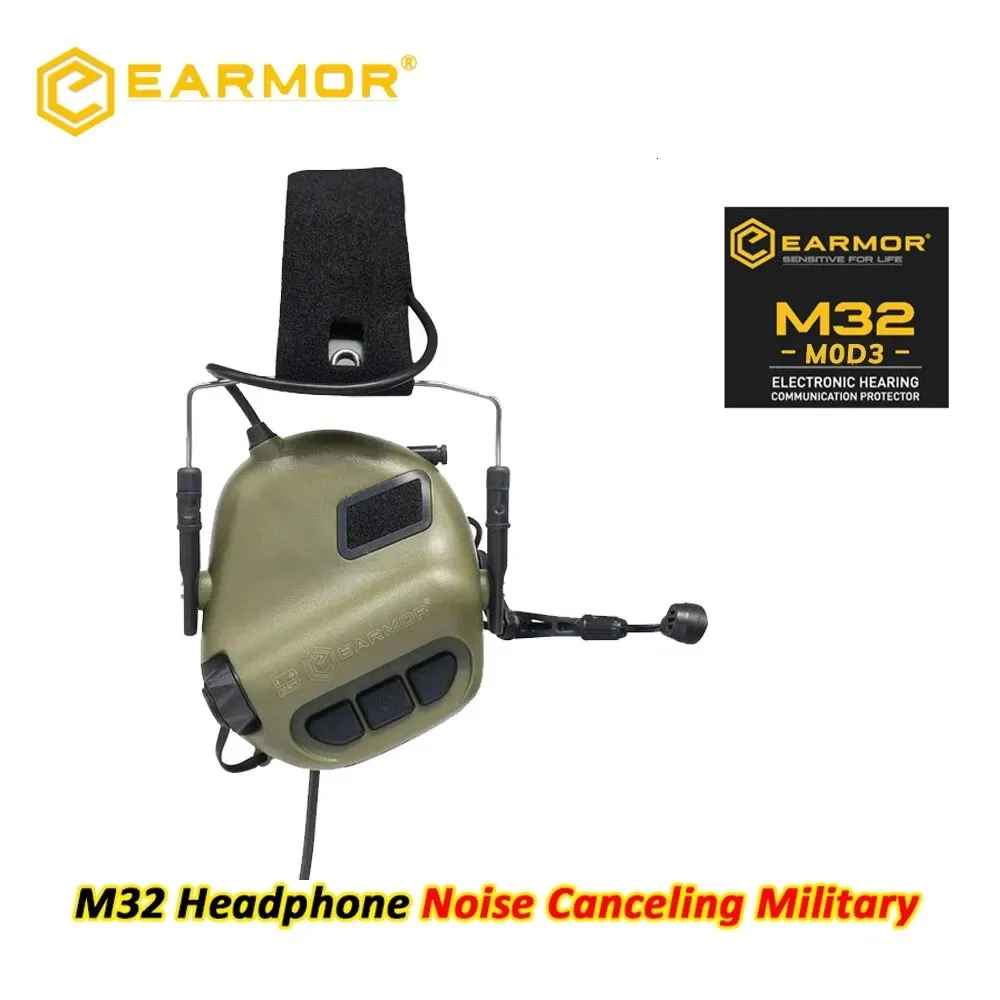 Tactical Earphone EARMOR M32 MOD3 Headset Anti Noise Headphones Military Aviation Communication Shooting 231113