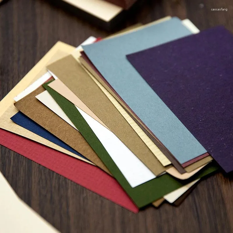 Envoltório de presente 50 pcs material livro papel especial retro multi-cor elegante cor sólida moda decoração diy mensagem nota 4 modelos