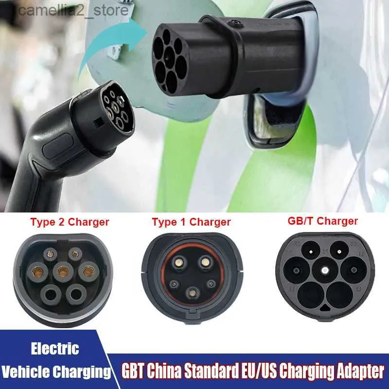 Accessori per veicoli elettrici SAE J1772 IEC 62196 Ricarica per veicoli elettrici Tipo 1 Tipo 2 GBT Adattatore di ricarica standard UE/USA Accessori per auto elettriche Q231113