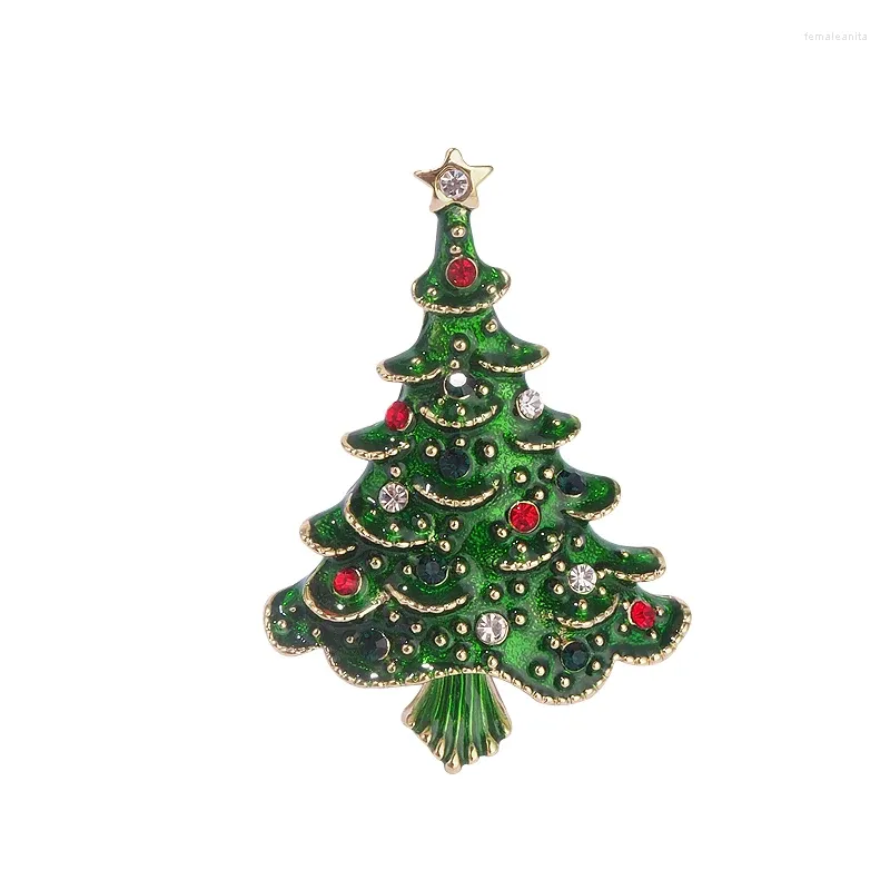 Brooches High Sense Christmas Gift Handmade Colored Glaze Tree Brooch Female Suit Accessories Pin