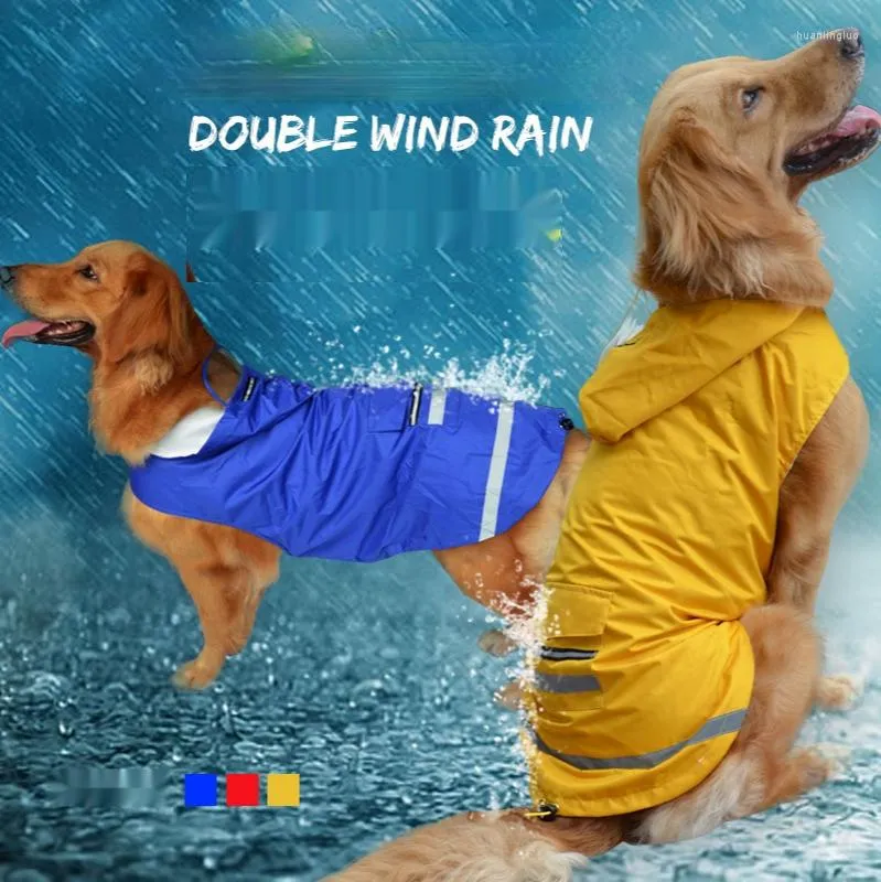 Vêtements pour chiens grand imperméable imperméable Golden Retriever Husky grand manteau de pluie à capuche pour animaux de compagnie à deux pattes vêtements pour chiens