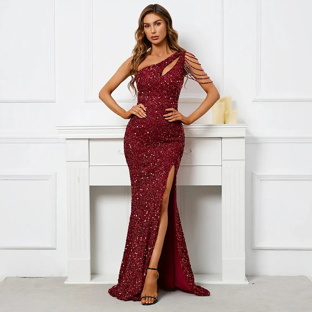 open lace back dress Zapaka Women Green Homecoming Dress One Shoulder Sequin Beading Short Party Dress, Black / US24W