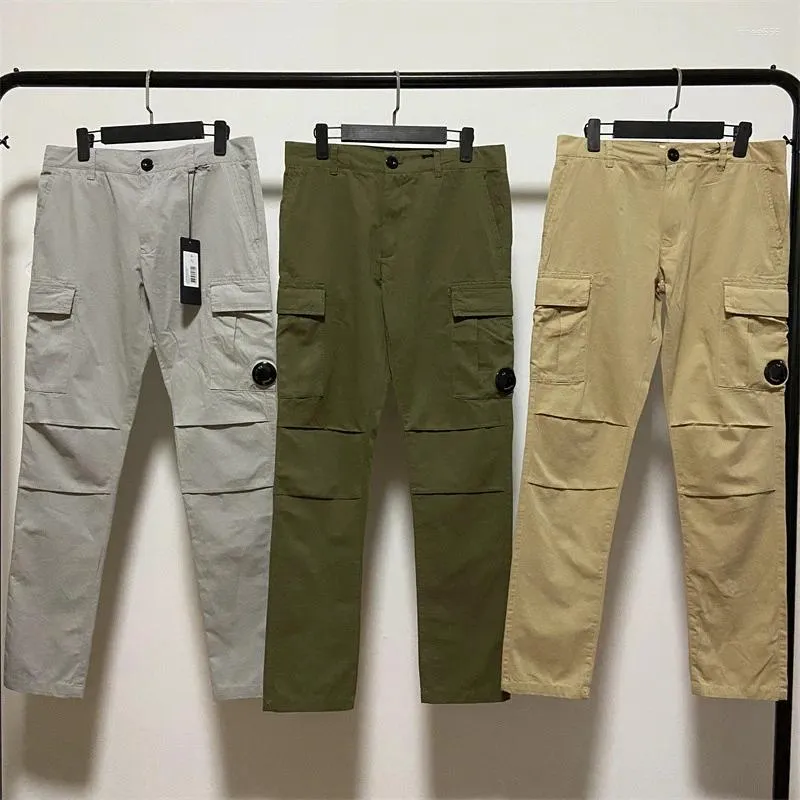 Pantalons pour hommes Automne Hommes Sports Casual Coton CP avec poche lentille extérieure Long Gym Hommes Streetwear Pantalon Cargo