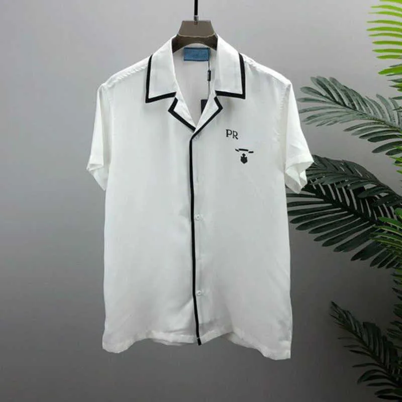 Summer Casual Shirt Mens Polos Jedwabny luksusowy krótki rękaw