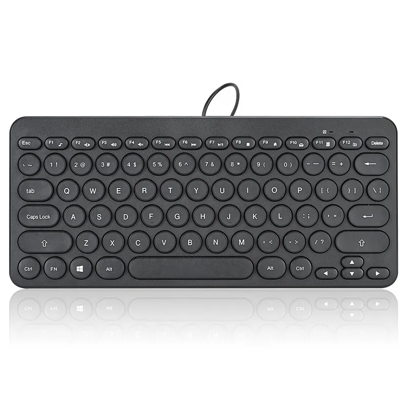 Office Keyboard Small Retro round Parts Thin and Portable Universal USB Wired Keyboard wholesale