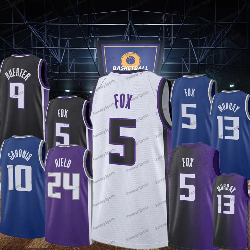 Custom Men Kids Fox Basketball Jersey Deaaron 5 Fox Keegan Murray Edwards Holmes Huerter Alex Len Lyles Metu Sasha Vezenkov 15 Davion Mitchell Rozmiar S-XXXL