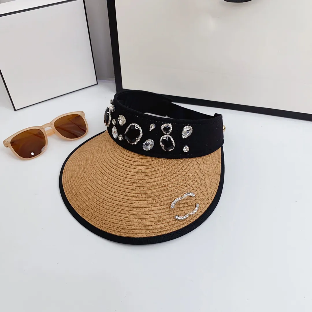 LS CAP portemonnees emmer hoed ontwerper C-Letter Straw Channel Hoed Visors Diamant gebreide hoedpet voor mannen vrouw brede bis tas emmer hoed 72