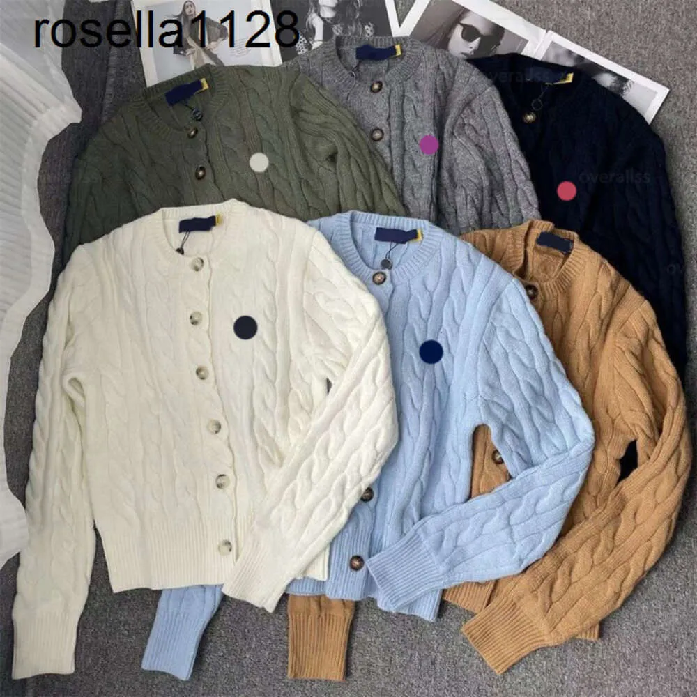 Suéter de diseñador para mujer 23ss Ralphs Polos Knitting Cardigan suéteres para mujer Cuello redondo y cuello en V RL Pequeño caballo bordado Prendas de punto Laurens para mujer Suéter con botones