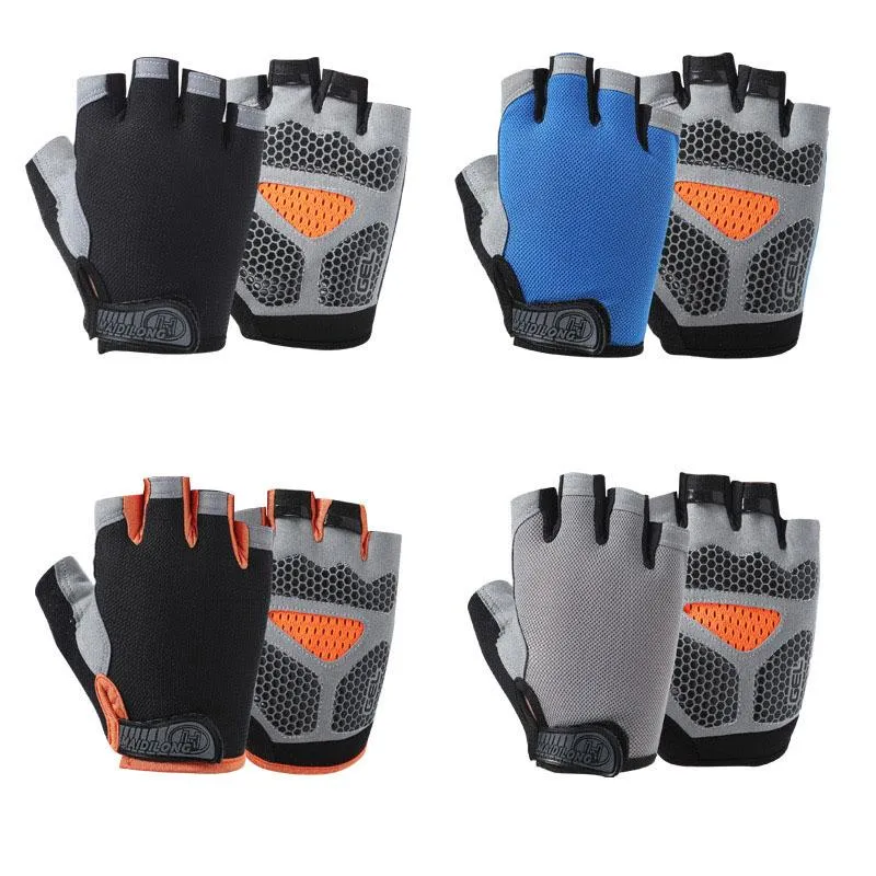 Cycling Gloves Bicycle Half Finger Silicone Anti-Slip MTB Road Bike Riding Men Women Outdoor Gym Sports