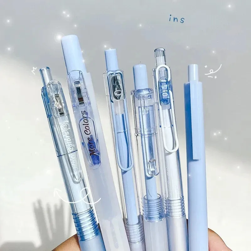 Шариковые ручки 6 ручек Kawaii гелевая ручка цветной набор маркеров школьники пишущие партии Ins корейские японские канцелярские принадлежности 231113