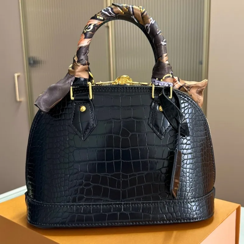 2023 Nouveau sac fourre-tout de créateur Sac en cuir véritable pour femme Sac à coque en peau de crocodile Sac à bandoulière à main avec bretelles Sac à bandoulière à une épaule