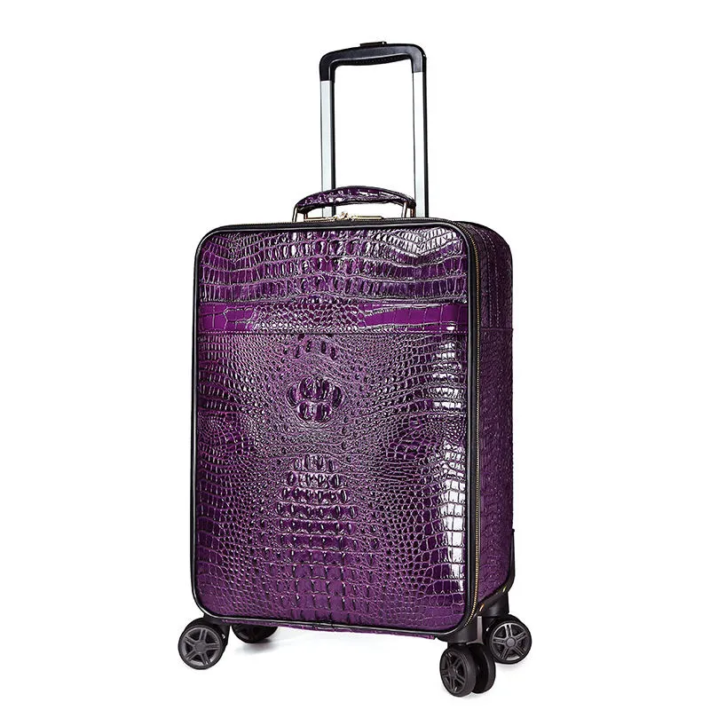 può personalizzare lo sviluppo di valigie 9a Borsa di moda Scatola d'imbarco trolley da viaggio per il tempo libero di grande capacità trolley a spalla in lega di magnesio Altro baule Pelle di coccodrillo