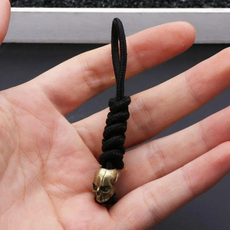 Keychains Skeleton Skull Pendant Woven Rope Umbrella Mountaineer Survival Key Chain Unisex Gifts