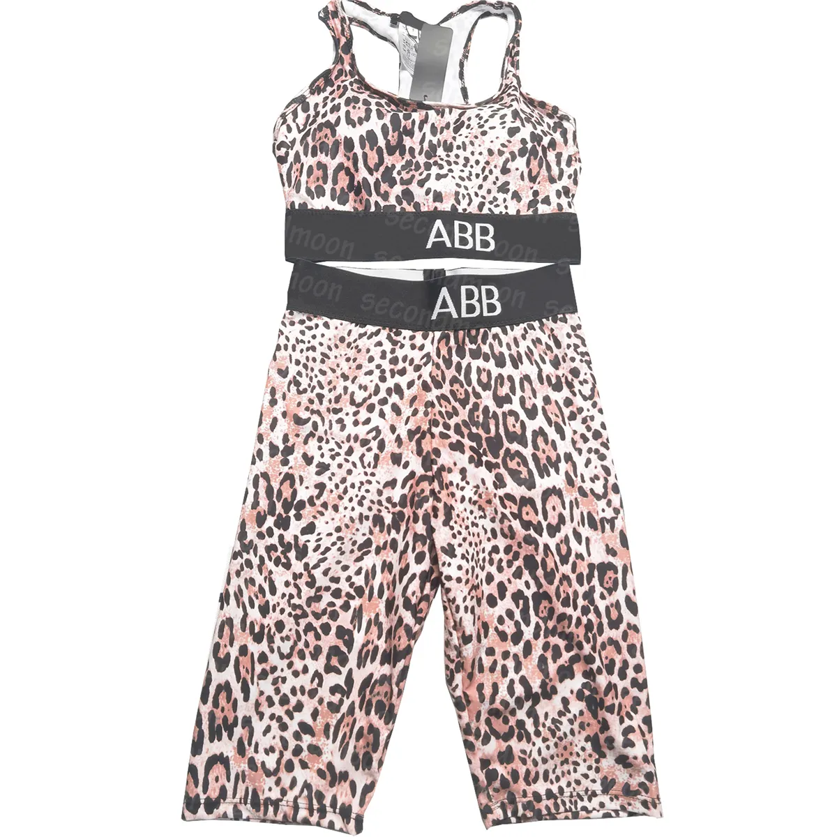 Womens Leopard tryckt badkläder beskurna t -skjorta sport leggings delade baddräkt designer baddräkt
