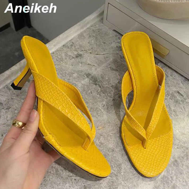 Hausschuhe Aneikeh 2023 Neue Größe 35-42 Sommer Pinch FLIP FLOPS High Heels Frau Hausschuhe Slip On Rutschfeste Rundkopf Outdoor Slides Schuhe Y23