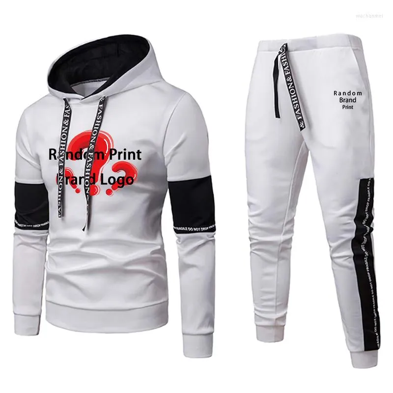 Men's Tracksuits Men's Random Luxury Logo Sweatshirt Set Man Women Hoodies Sweatpants Tracksuit Unisex Sport Suit Male Pullover