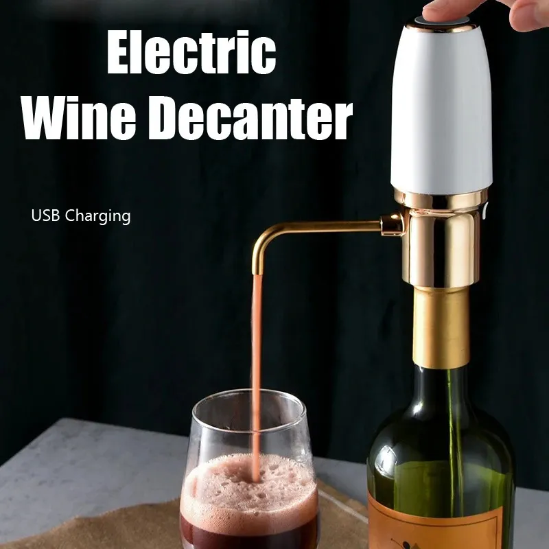 Bar Tools Elektrischer Weinbelüfter und Spender One Touch Schnell ernüchternder Dekanter USB-Aufladung Automatischer Ausgießer für Küchenparty 231113