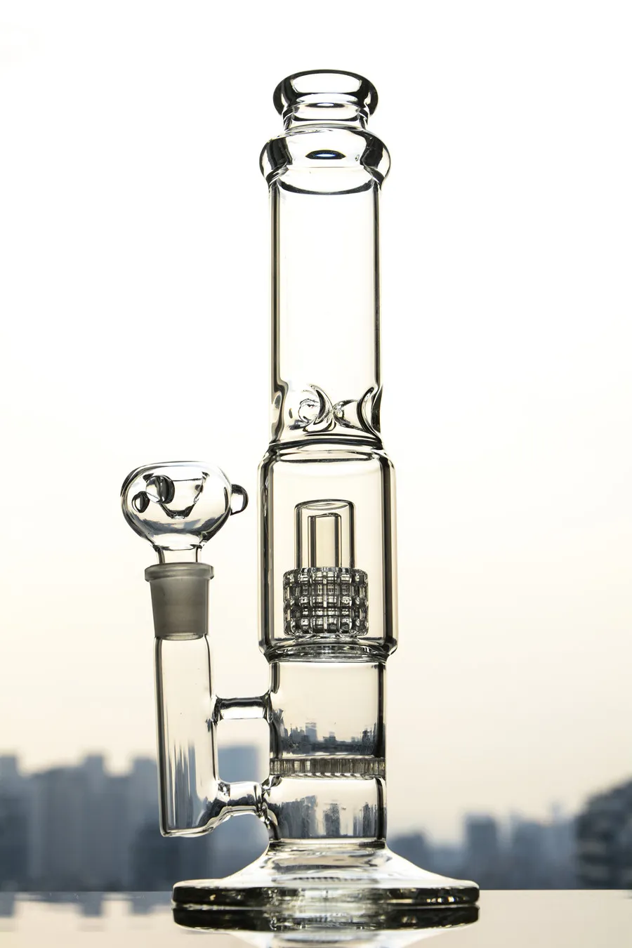 13,7 Zoll große Glasbong Perkolator Wasserpfeifen Wasserpfeifen Glas Wasserbongs Recycler Dab Rigs Rauchpfeife mit 18 mm Banger