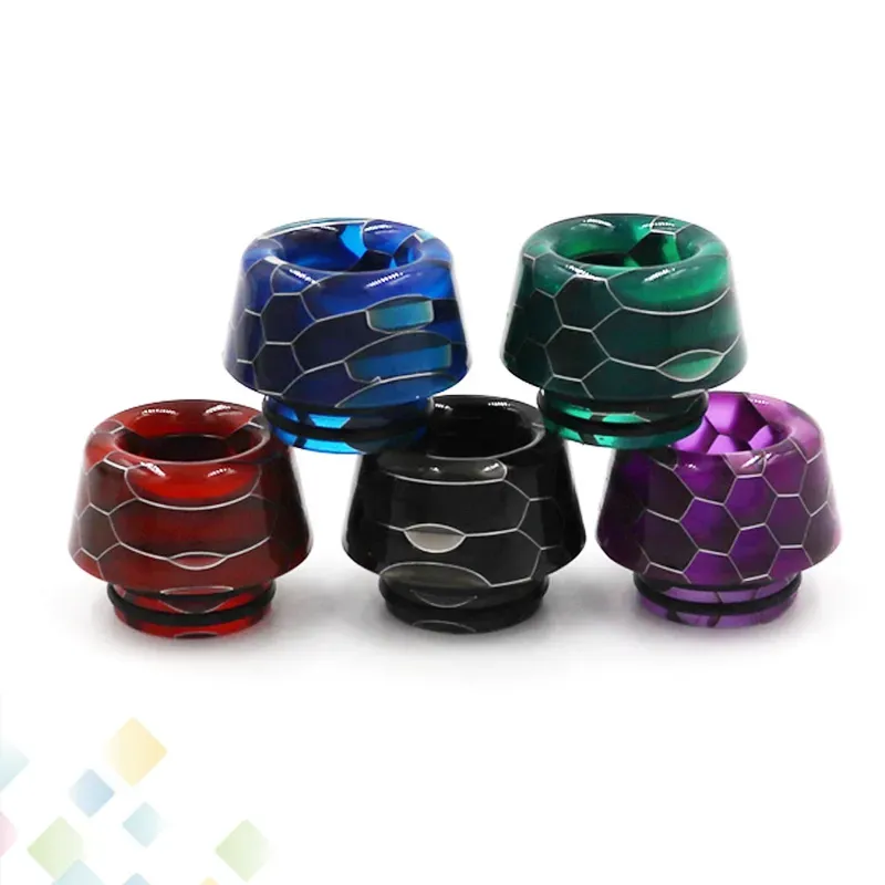810 Drip tip Grid Mushroom Shape Epoxy Resin Drip Tips Snake Skin mouthpiece for TFV8 TFV12 All 810 Accessories LL