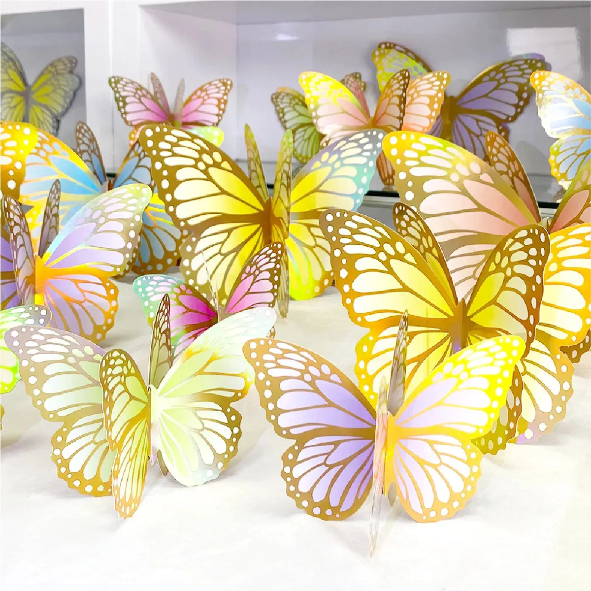 YOTFUEL 72PCS 3D Butterfly Wall Stickers – Gold Metallic Decor For Room, Party & Crafts - View #4