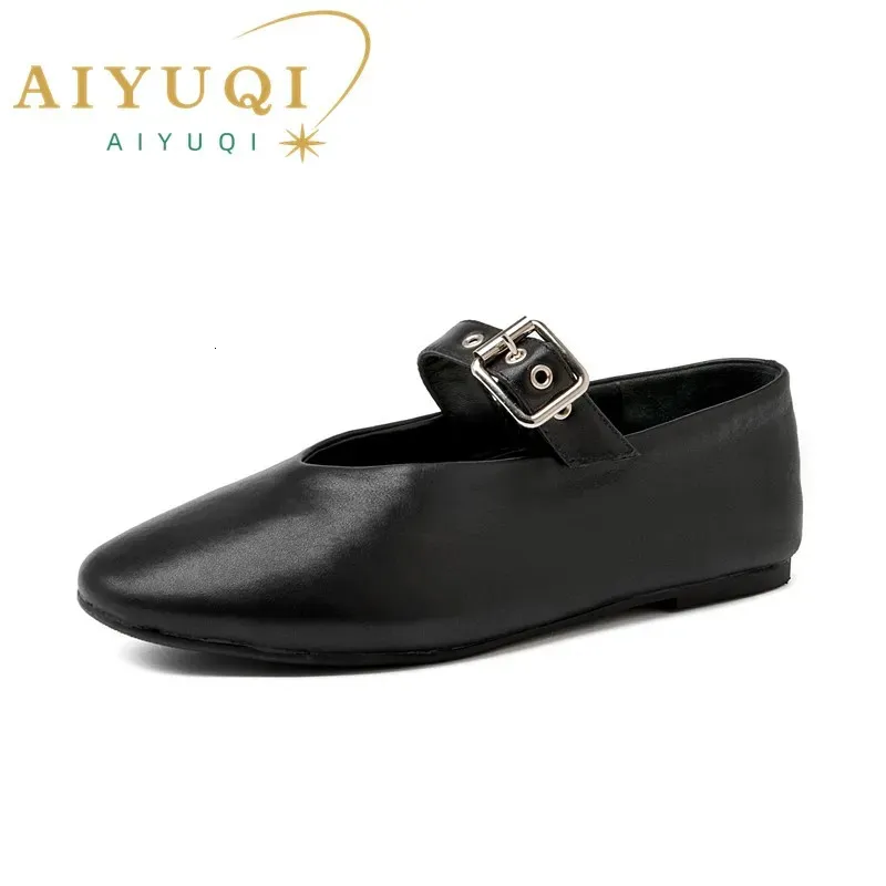 Dress Shoes AIYUQI Women Mary Jane 2023 Autumn Natural Genuine Leather Vintage Pointed Toe Ballet Flat Casual 231113