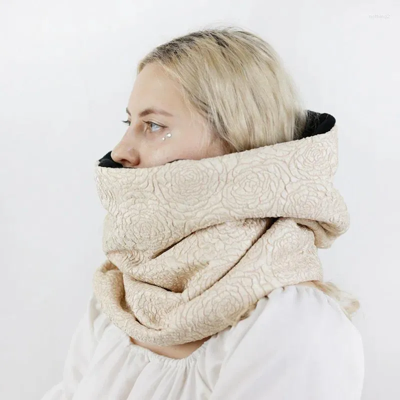 スカーフフード付きスカーフハット女性のための温かいゆるいユーティリティ