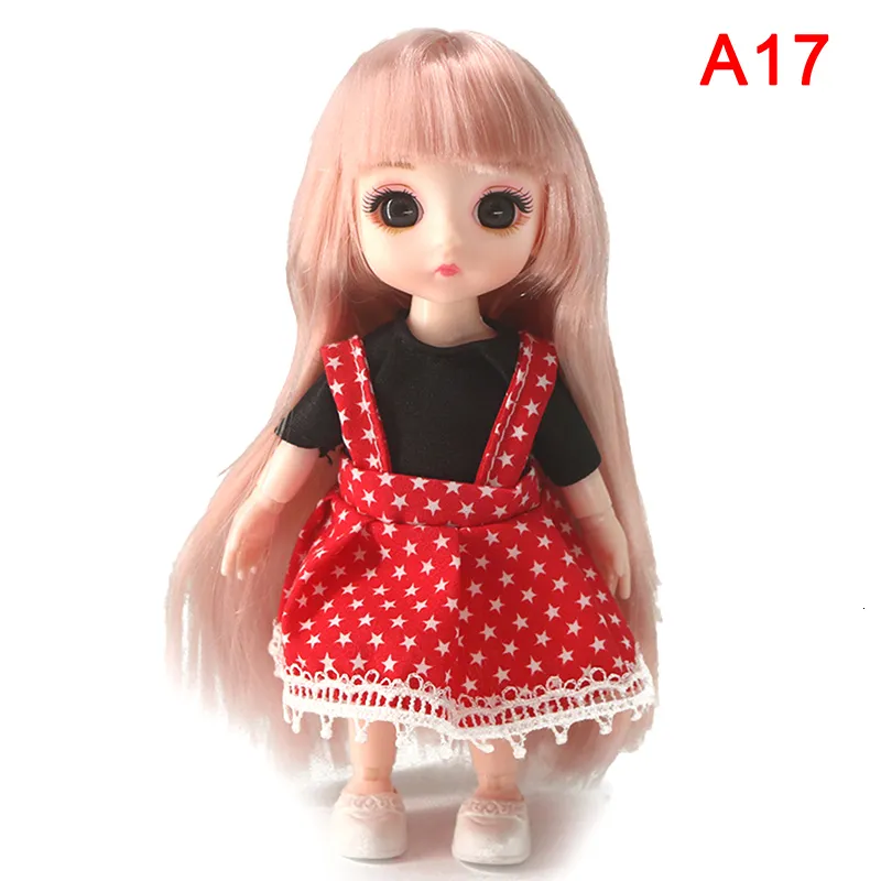 Boneca articulada,16CM Mini Cute BJD Bonecas Moda Roupas Terno