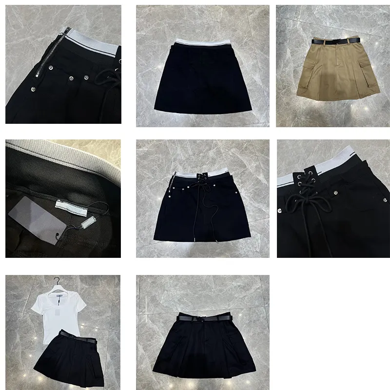 2024 Designer spódnica Summer Nowy w stylu akademii Ashion High Women's Asymetryczne szarfy krawat bar barbowany sukienka nieregularna kolan