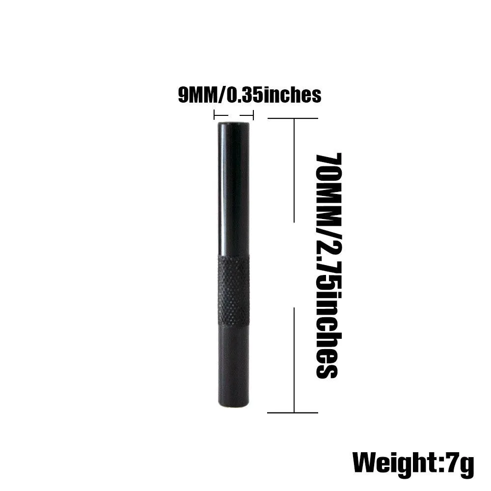 Dispenser 4 Färger 70mm Metal Sunff Snorter Tube Smoke Style Sniffer Aluminum Snuff Snorter Accessories Pipe Pen Rökning Tillbehör