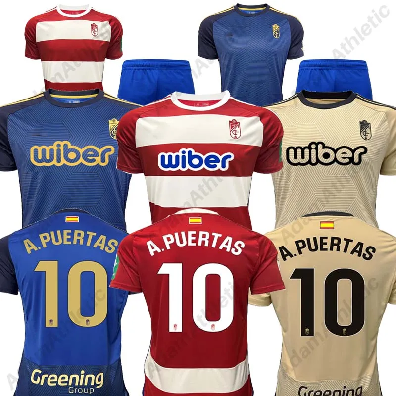 Camisa de futebol Granada 2023 2024 A.PUERTAS CALLEJON LUCAS BOYE Granada camisa de futebol M.UZUNI WEISSMAN A.CARRERAS MANAFA camisa infantil kit 23/24