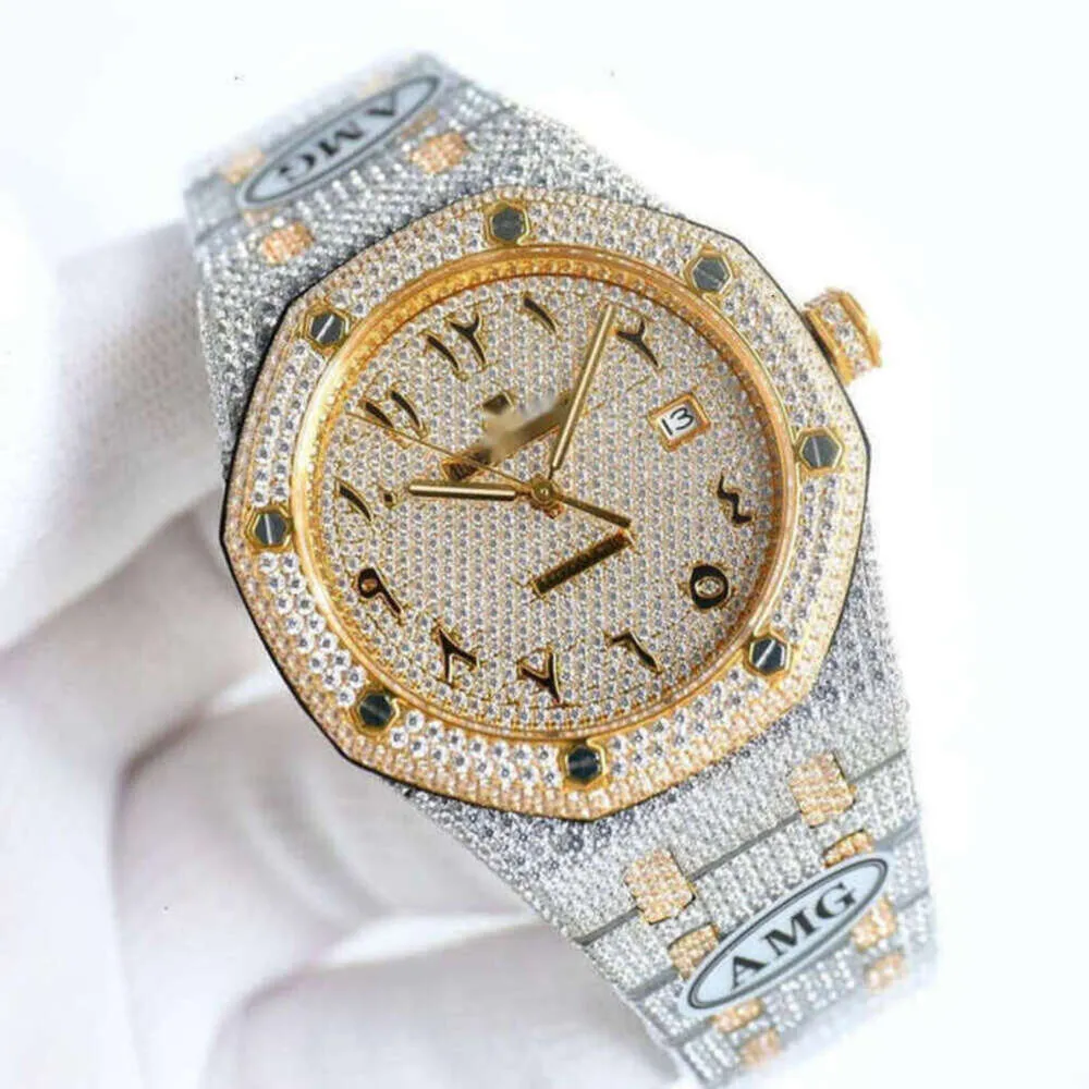 Designer congelado relógio masculino cheio de diamantes relógio ap menwatch pxez movimento mecânico automático uhr coroa busto para baixo montre royal reloj