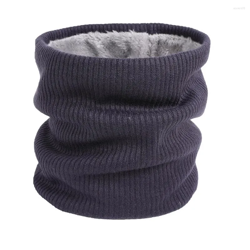 Scarves Winter Knitted Scarf Solid Color Cashmere Snood Neck Warmer Thicken Wool Fur Men Women Full Face Cover Scarfs