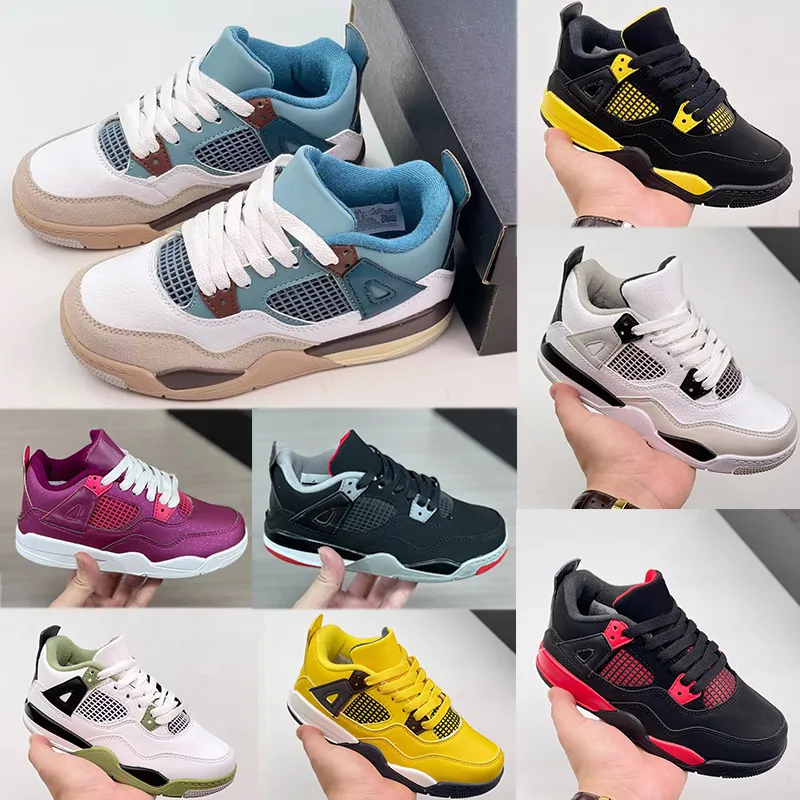 2023 Jumpman 4 Basketbalschoenen voor kinderen Zwarte Kat Peuter TD 4s Rode Chicag Jongens Meisjes Pour Enfants Atletische Outdoor Sneakers maat 22-37