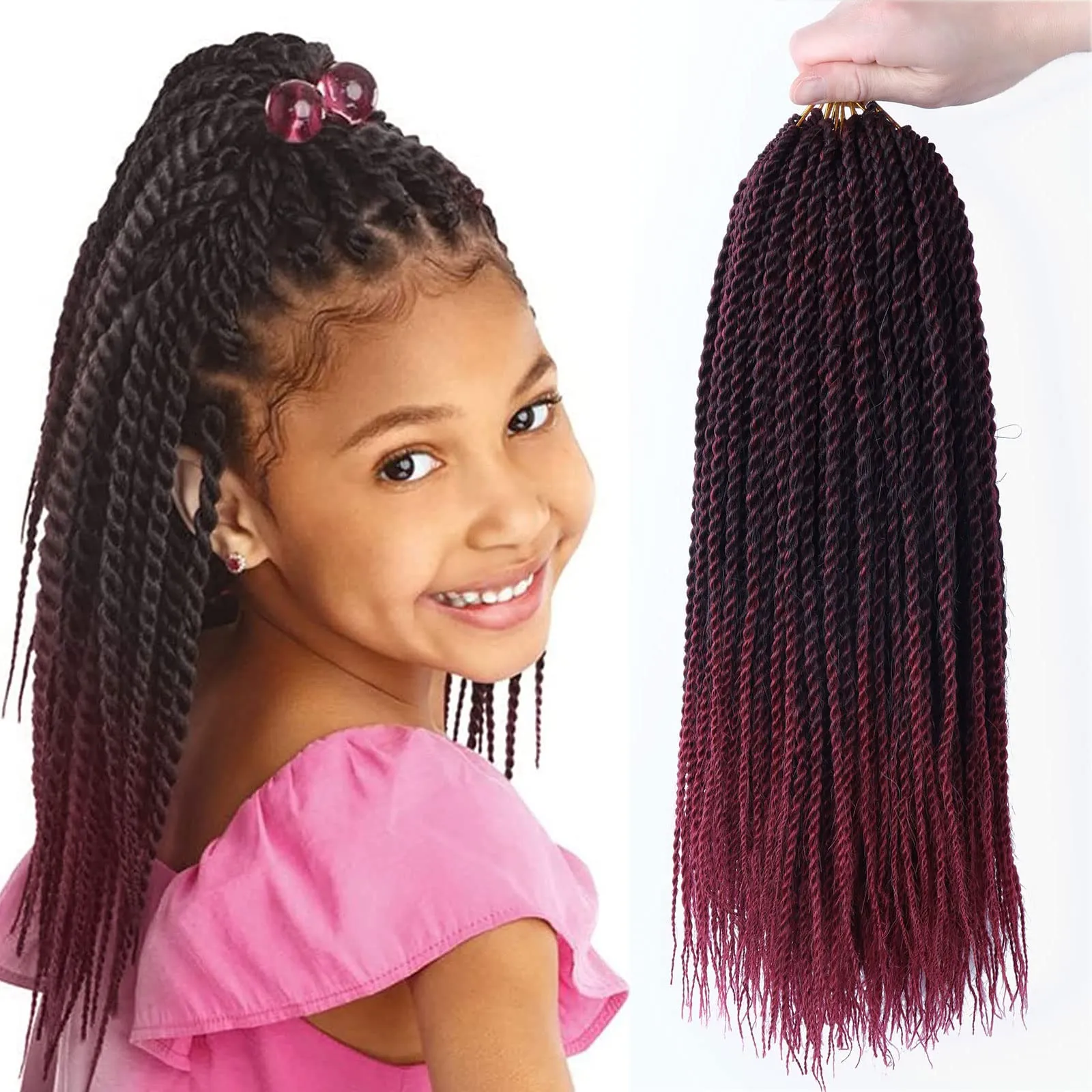 Burgundy Senegalese Twist Braids 30 Stands Braid Synthetic Hair Extensions  For Black Women From Eco_hair, $6.73