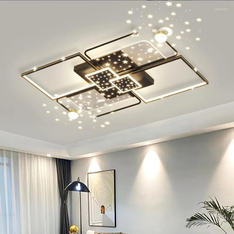 천장 조명 현대 거실 지능형 샹들리에 가벼운 고급스러운 별이 많은 LED 침실 학습 램프 아파트 아파트 인테리어 장식 램프