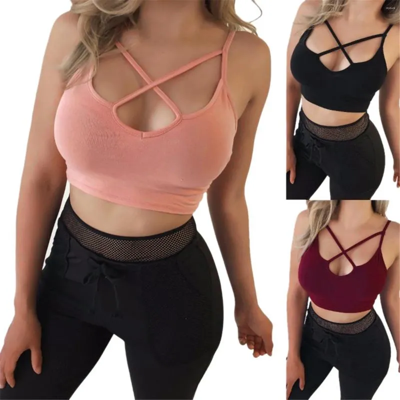 Camisoles Tanks Dames Zomer Vest Kleding Effen Kleur Mode Casual Mouwloos Korte Sexy Top Bh Kleding