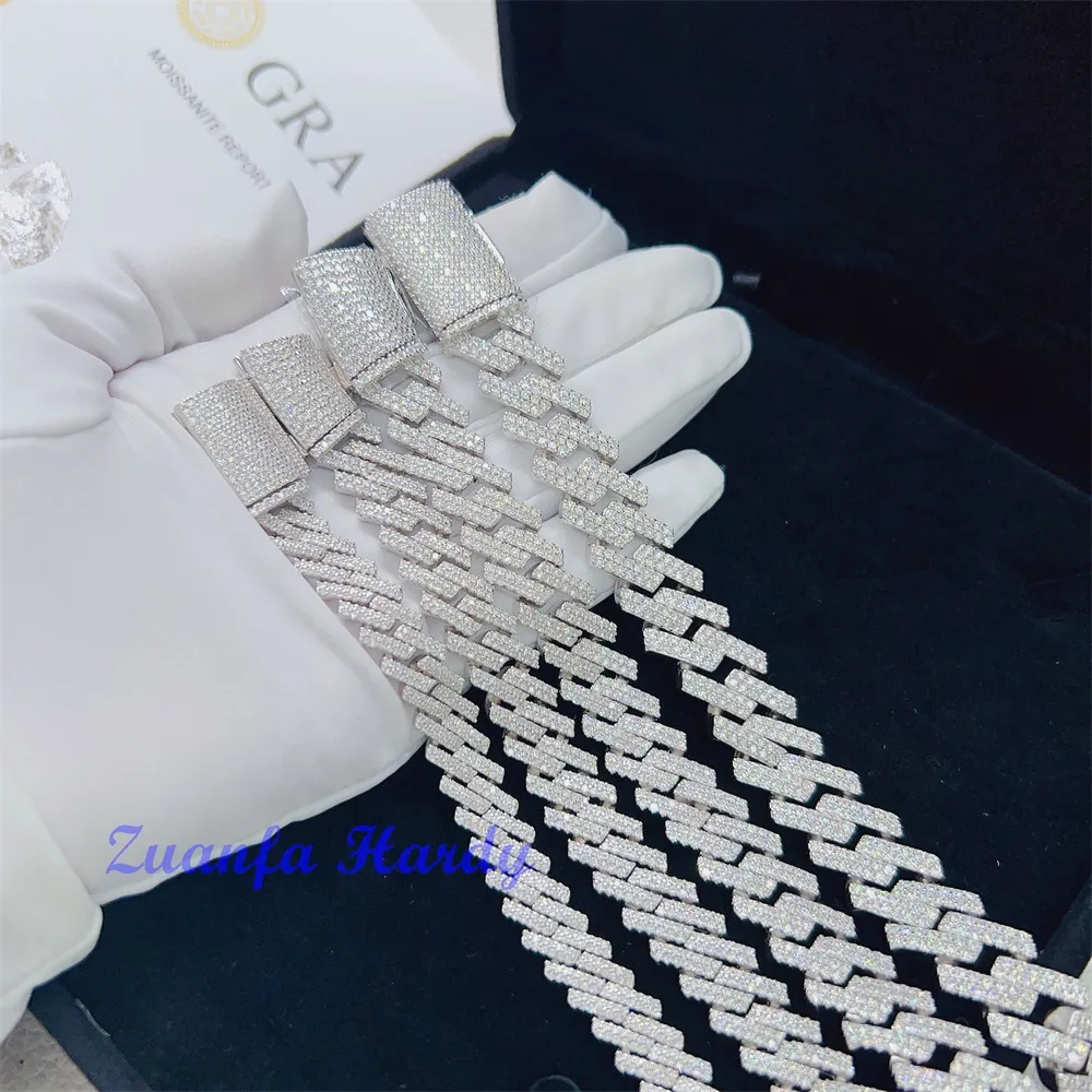 gioielli hip hop di design 8mm 16 18 20 22 pollici collana k catena cubana moissanite certificata VVS GRA_voghion.com