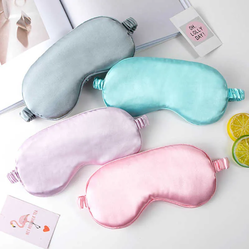 Sleep Masks Imitated Silk Eye Patch Shading Sleep Eye Mask Eyepatch Travel Relax Cover Eyeshade Health Sleeping Shield Eye Care Tools J230602