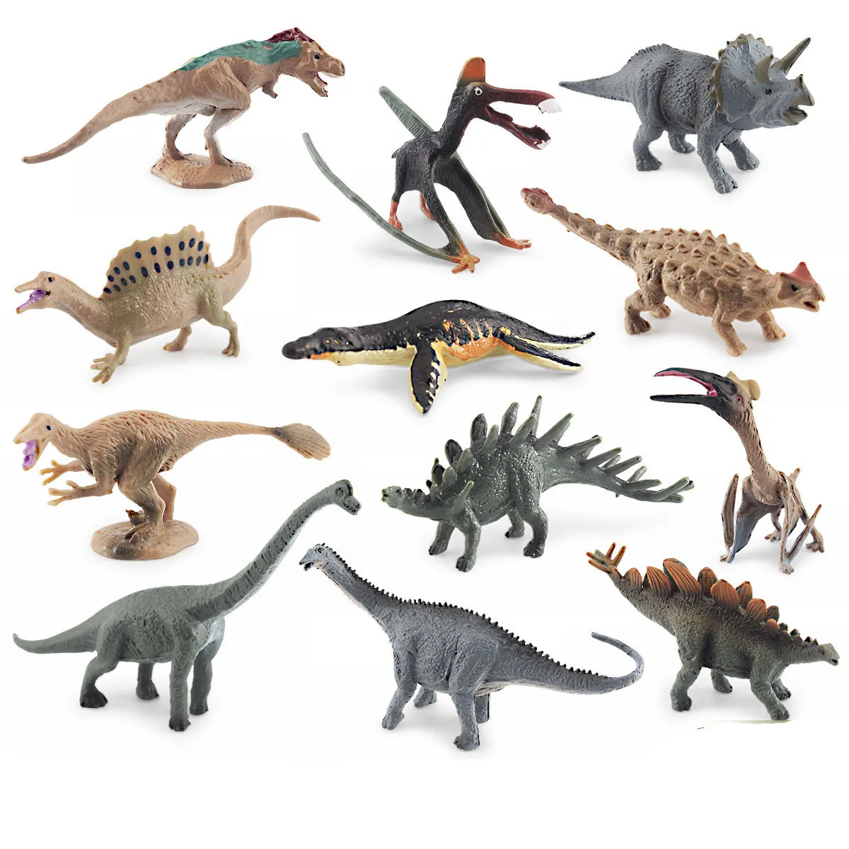 شخصيات ألعاب الحركة 12 قطعة مجموعة شخصيات الديناصورات الجوراسية الصغيرة Mapusaurus Pliosaurus Apatosaurus Dino World Model Toy للأطفال 230412