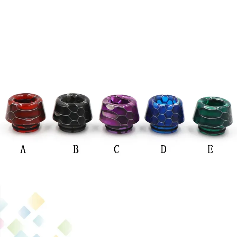 810 Drip tip Grid Mushroom Shape Epoxy Resin Drip Tips Snake Skin mouthpiece for TFV8 TFV12 All 810 Accessories DHL Free