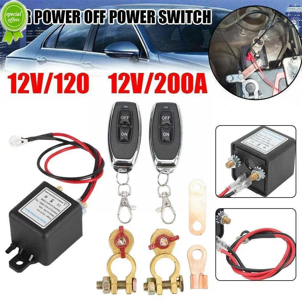 New 12V 120A 200A Battery Switch Relay Wireless Remote Isolator Switch Control Disconnect Battery Off Cut C1J3