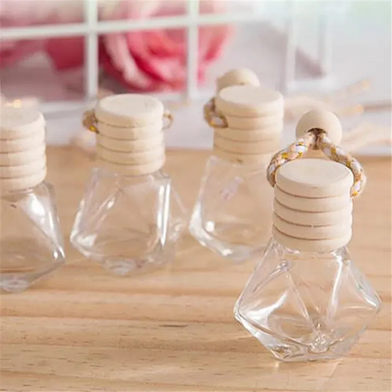 Car Perfume Bottle Party Favor Pendant Ornament Air Freshener Essential Oils Diffuser Fragrance Empty Glass Bottles