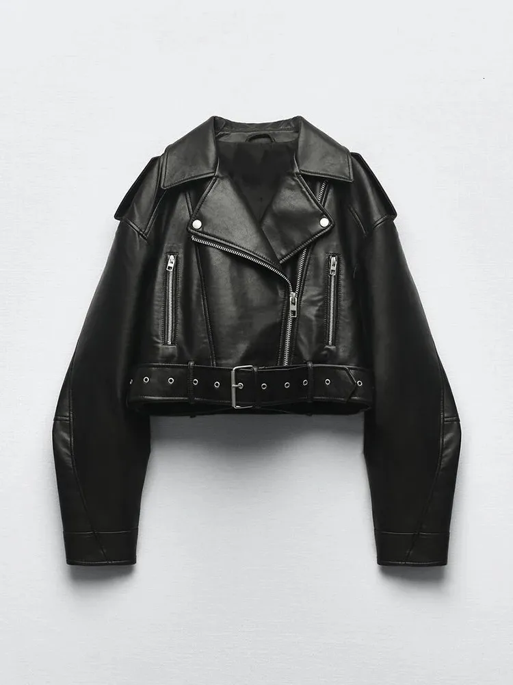 【新品タグ付き】Fake Leather Jacket/cizatto Faux Leather Jacket For Women Vintage Pu Short Biker Coat