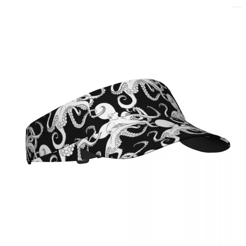 Bérets Summer Air Sun Hat Hommes Femmes Visière réglable Protection UV Top Vide Sports Vintage Octopus Sunscreen Cap