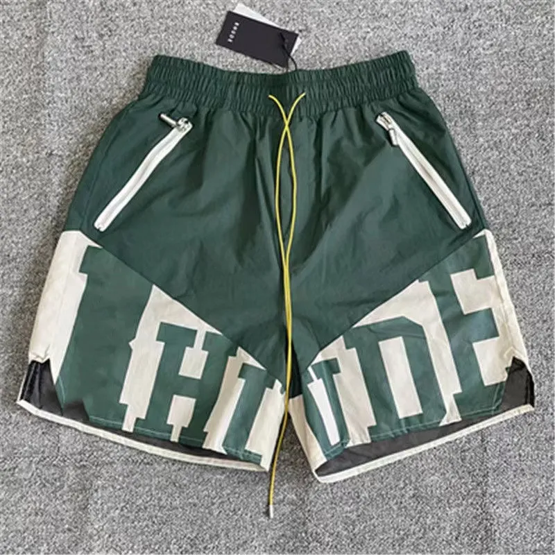 Rhude Mens shorts casuam summer bench pants sportwear short letter loose letter men clothing asian size D01L