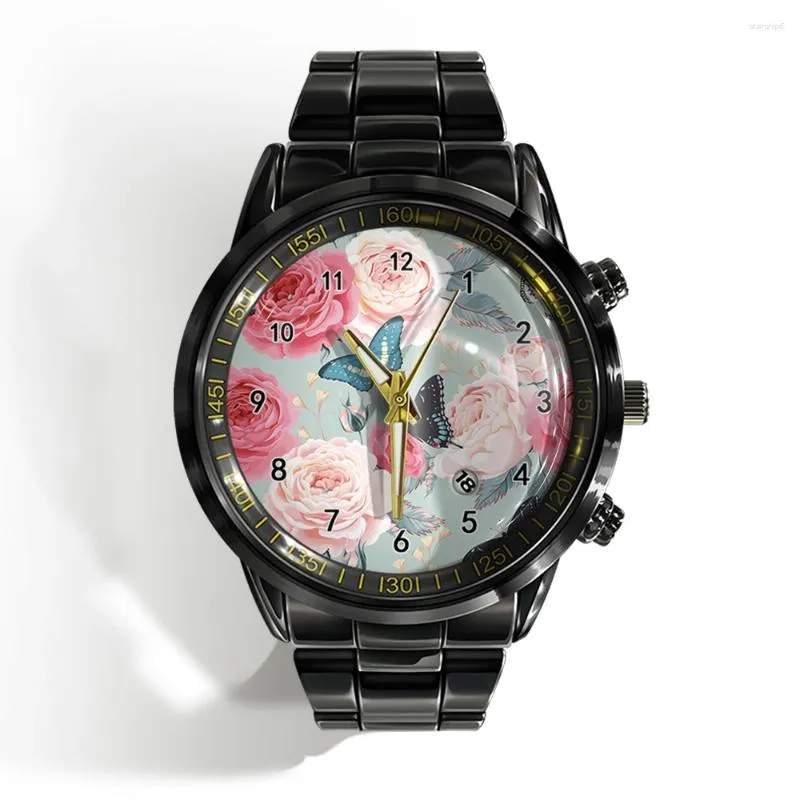 Armbandsur lyx trend presentklocka Butterfly Flower Men's Watches Quartz Business Wrist