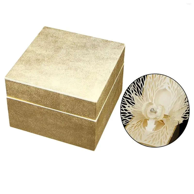 Jewelry Pouches Box -up Petal Paper Carving For Wedding Suprise Proposal